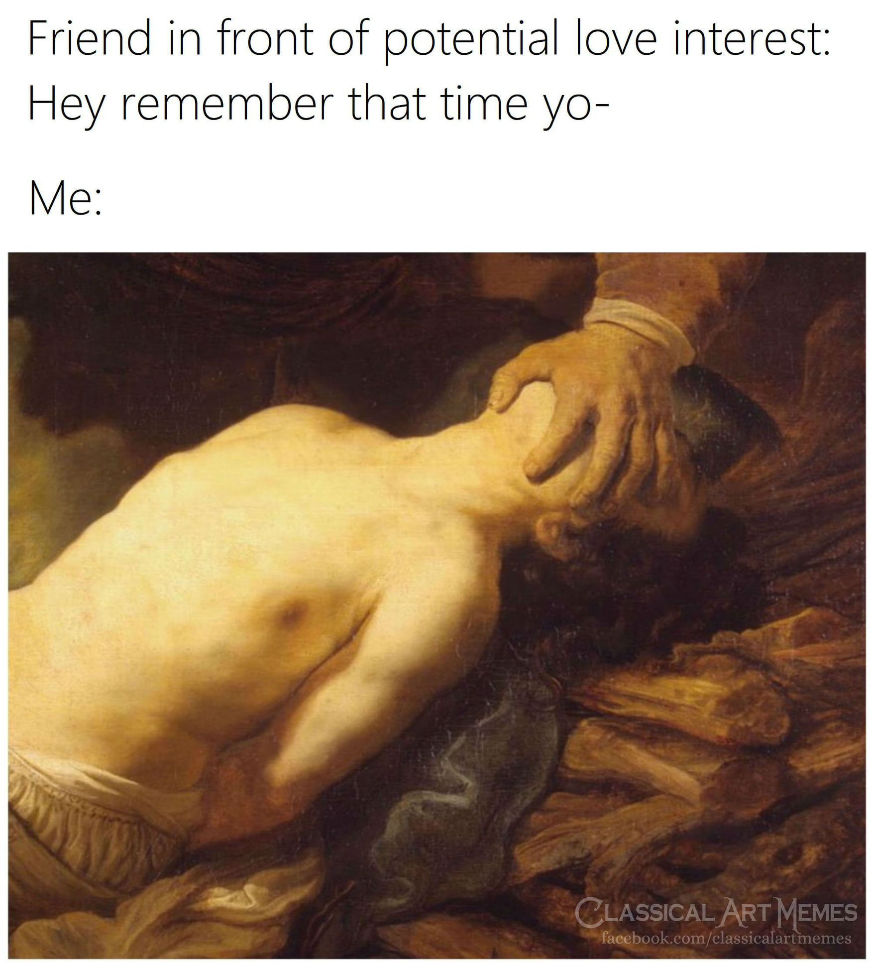 This meme is a humorous take on a romantic relationship. It features a painting of a man and woman embracing, but the woman is actually a corpse. The text above the image reads "In 2-3 sentences, describe this meme for someone who cannot see it: This meme is a darkly comedic take on a romantic relationship, referencing the idea that some relationships are more "dead" than others. The image is a humorous twist on a classic painting, with a sarcastic tone.